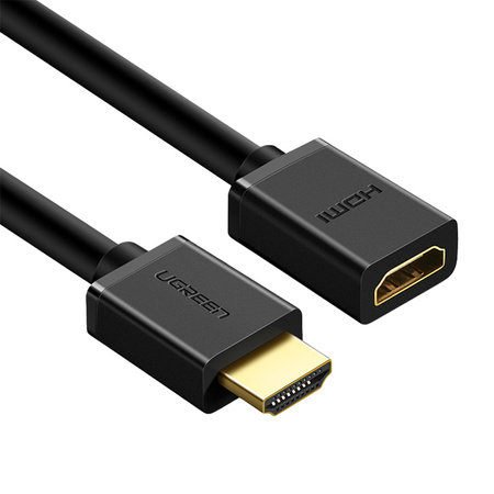 Kabel HDMI męski do HDMI żeński UGREEN HD107, FullHD, 3D, 2m (czarny)