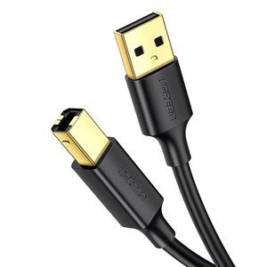 UGREEN US135 Kabel USB 2.0 A-B do drukarki, pozłacany, 1.5m (czarny) - ikona produktu