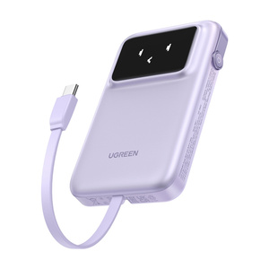 Powerbank magnetyczny 10000mAh Ugreen Uno PB511, USB + USB-C, wbudowany kabel, 30W (fioletowy) - ikona produktu