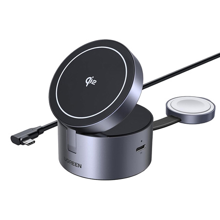 Magnetyczna ładowarka 3in1 UGREEN 25W USB-C W712 (czarna)