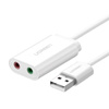 Zewnętrzna karta dźwiękowa USB UGREEN US205 15cm (biały)