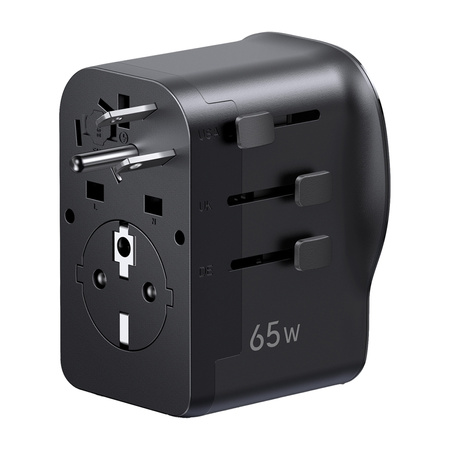 Uniwersalny adapter podróżny / ładowarka sieciowa Ugreen S550, 65W, 2x USB-C, 1x USB-A