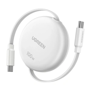Kabel USB-C do USB-C Ugreen L531, PD 100W, zwijany, 1m (biały) - ikona produktu