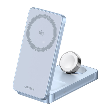 Ładowarka indukcyjna 3w1 Ugreen W757 MagFlow, Qi2 25W (szara)