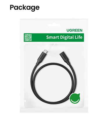 Przedłużający kabel USB-C 3.1 Gen2 UGREEN, 4K, 100W, 1m US353 (czarny)
