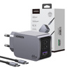Ładowarka sieciowa Ugreen Nexode Pro, USB + 2x USB-C, 65W + kabel USB-C 1.5m (czarna)
