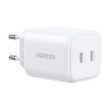 Ładowarka sieciowa Ugreen X526, 45W, GaN, 2x USB-C (biała)