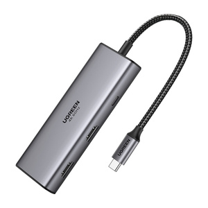 Adapter / Hub USB-C 7w1 Ugreen CM498, 2x HDMI 4K@60Hz, 2x USB, PD 100W - ikona produktu