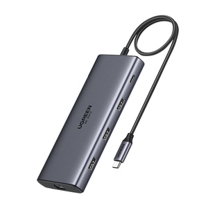 Hub USB-C Ugreen CM639, 2x HDMI, 3x USB, USB-C, SD/TF, RJ45, PD 100W, 8K - ikona produktu