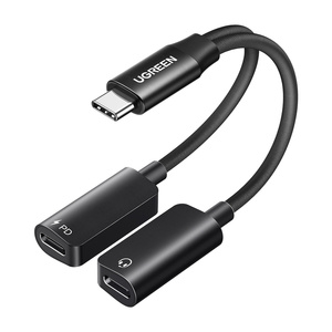 Karta dźwiękowa Ugreen CM821, USB-C do 2x USB-C (czarna) - ikona produktu