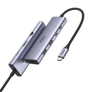 Hub USB-C Ugreen CM498, 3x USB, HDMI, VGA, RJ45, SD/TF, PD 100W - ikona produktu