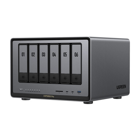 Serwer plików NAS Ugreen DXP6800 Pro, 6-dyskowy, Intel i5-1235U, 8GB DDR5, 2x 10GbE, 8K HDMI, SD 4.0