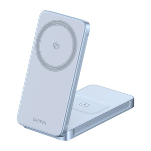 Ładowarka indukcyjna 2w1 Ugreen W756 MagFlow, Qi2 25W (szara) - ikona produktu