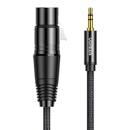 UGREEN AV182 Kabel XLR żeński do jack 3.5 męski - 2m (czarny)