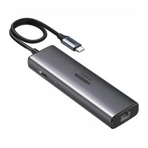 Adapter / Hub USB-C 6w1 Ugreen CM512, HDMI 4K@60Hz, 2x USB, RJ45, PD 100W - ikona produktu