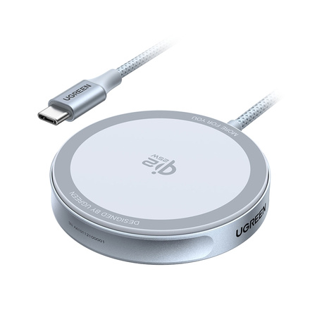 Ładowarka indukcyjna Ugreen MagFlow W753, Qi2 25W, 1.5m (szara)
