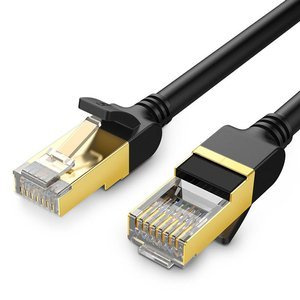 Okrągły kabel sieciowy UGREEN NW107 Ethernet RJ45, Cat.7, STP, 1m (czarny) - ikona produktu