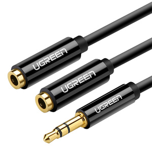 Rozdzielacz audio AUX kabel jack 3,5 mm UGREEN AV123, 25cm (czarny) - ikona produktu