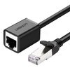 Kabel sieciowy UGREEN NW112 przedłużacz Ethernet RJ45, Cat. 6, FTP, z metalową wtyczną 0.5m (czarny)