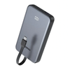 Powerbank 10000mAh Ugreen PB526 USB + USB-C, 20W, wbudowany kabel (szary)