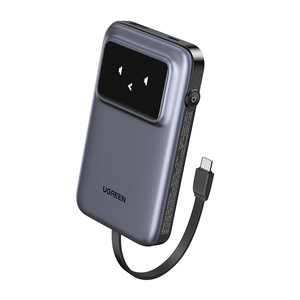 Powerbank 10000mAh Ugreen Uno PB511, 30W, wbudowany kabel USB-C (szary) - ikona produktu