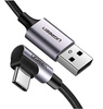 Kabel USB do USB-C kątowy UGREEN 	US284 3A Quick Charge 3.0 1m (czarny)
