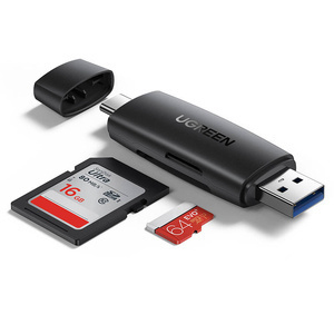 Adapter USB + USB-C UGREEN CM304 czytnik kart SD + microSD (czarny) - ikona produktu