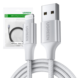 Kabel Lightning do USB UGREEN 2.4A US199, 1.5m (srebrny) - ikona produktu