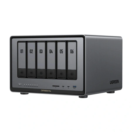 Serwer plików NAS Ugreen DXP6800 Pro, 6-dyskowy, Intel i5-1235U, 8GB DDR5, 2x 10GbE, 8K HDMI, SD 4.0