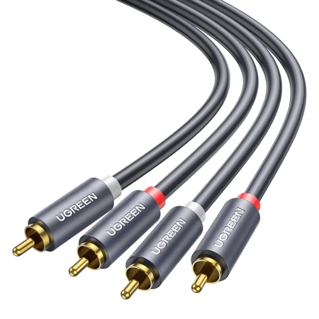 Przewód 2RCA (Cinch) do 2RCA (Cinch) UGREEN 1,5m (czarny)