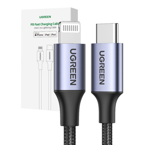 Kabel Lightning do USB-C UGREEN PD 3A US304, 1.5m (czarny) - ikona produktu