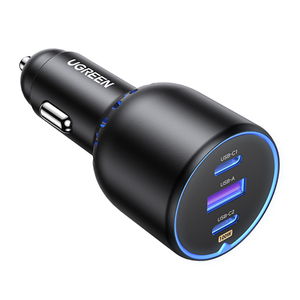 Ładowarka samochodowa UGREEN CD293, 2XUSB-C PD+ USB-A 130W (czarna)