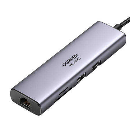 Adapter Hub UGREEN CM512, USB_C do 2x USB 3.0, HDMI, RJ45, SD/TF