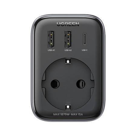 Adapter podróżny EU na US UGREEN CD314 2xUSB-A, 1xUSB-C