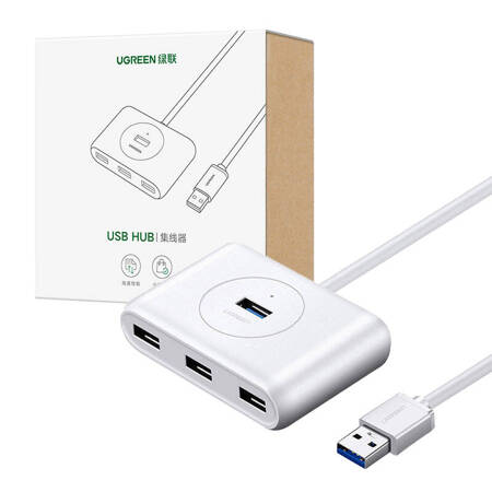 Hub Ugreen CR113 USB do 4x USB 3.0 5Gbps, 1m (biały)