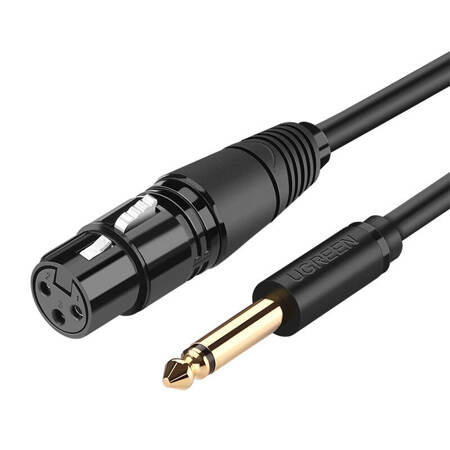 Kabel XLR żeński do jack 6.35 męski UGREEN AV131 - 3m (czarny)