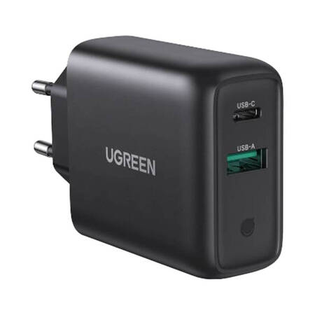 Ładowarka sieciowa UGREEN CD170, USB QC3.0, USB-C PD, 36W (czarna)