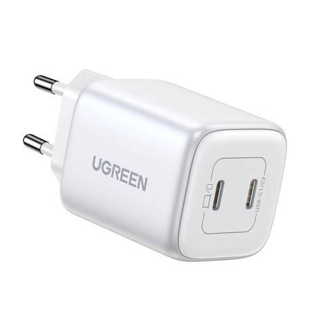 Ładowarka sieciowa UGREEN Nexode 45W, 2x USB-C, PD3.0, QC4.0, GaN (biały)