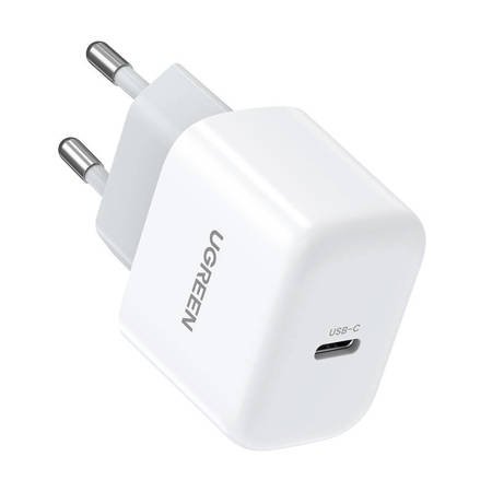 Mini ładowarka sieciowa UGREEN CD241, USB-C, 20W, PD (biała)