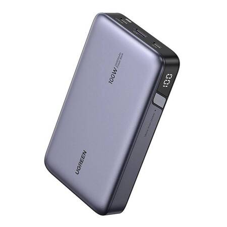 Powerbank 20000mAh Ugreen PB720, USB + 2x USB-C, 100W PD (szary)