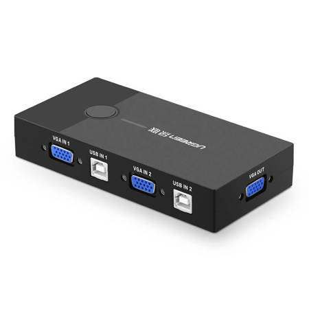 Przełącznik switch KVM UGREEN 30357 2-portowy VGA (czarny)