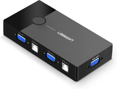 Przełącznik switch KVM UGREEN 30357 2-portowy VGA (czarny)