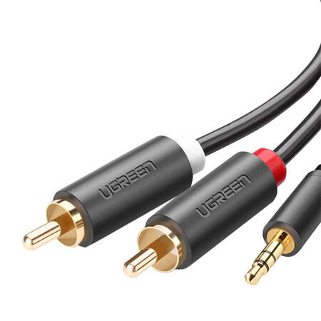 UGREEN AV102 Kabel 2x RCA (Cinch) jack 3.5 mm 1m (czarny)