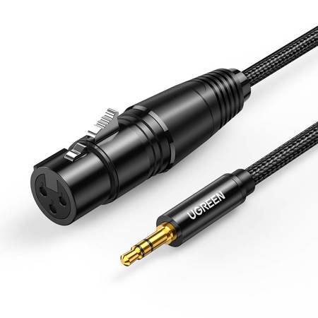 UGREEN AV182 Kabel XLR żeński do jack 3.5 męski - 2m (czarny)