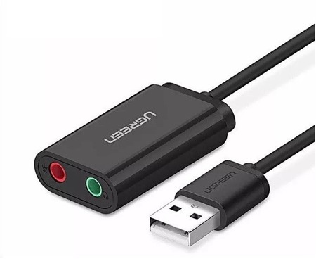 Zewnętrzna karta dźwiękowa USB UGREEN  	US205 15cm (czarny)