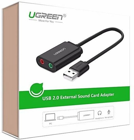 Zewnętrzna karta dźwiękowa USB UGREEN  	US205 15cm (czarny)